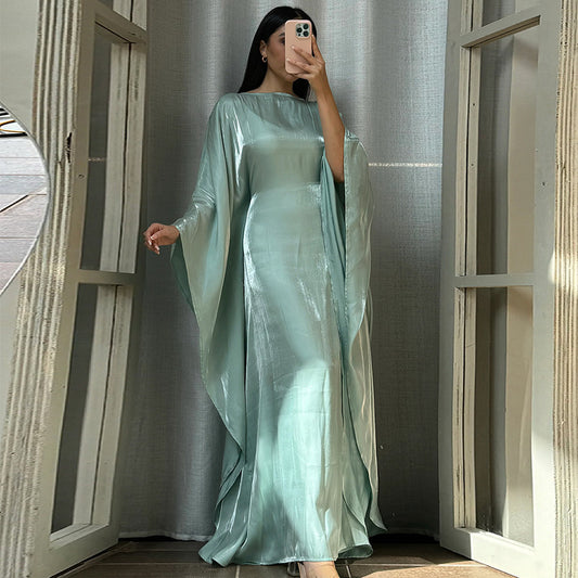 European and American fashion cross-border Middle East Dubai bat-sleeved dress feminine temperament malay kaftan abaya dress ceto modesty