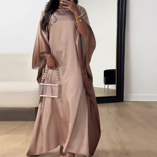 Cross-border foreign trade muslim women's middle east robe positioning print sleeve dress ceto modesty