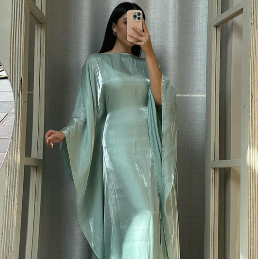 European and American fashion cross-border Middle East Dubai bat-sleeved dress feminine temperament malay kaftan abaya dress ceto modesty
